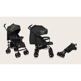Carucior sport compact, Lionelo, Irma, Spatar ajustabil in 4 pozitii, Suport picioare reglabil, Manere rotative, Pliere tip umbrela, 6- 36 luni, Pana la 15 kg, Conform cu EN1888-1:2018, Negru