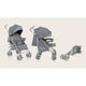 Carucior sport compact, Lionelo, Irma, Spatar reglabil in 4 pozitii, Suport picioare reglabil, Manere rotative, Pliere tip umbrela, 6- 36 luni, Pana la 15 kg, Conform cu EN1888-1:2018, Gri