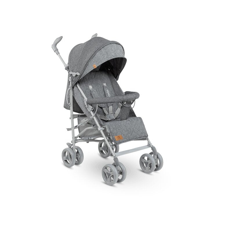 Carucior sport compact, Lionelo, Irma, Spatar ajustabil in 4 pozitii, Suport picioare reglabil, Manere rotative, Pliere tip umbrela, 6- 36 luni, Pana la 15 kg, Conform cu EN1888-1:2018, Gri