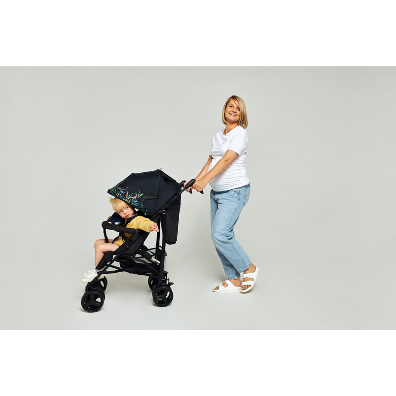 Carucior sport compact, Lionelo, Irma, Spatar reglabil in 4 pozitii, Suport picioare reglabil, Manere rotative, Pliere tip umbrela, 6- 36 luni, Pana la 15 kg, Conform cu EN1888-1:2018, Gri