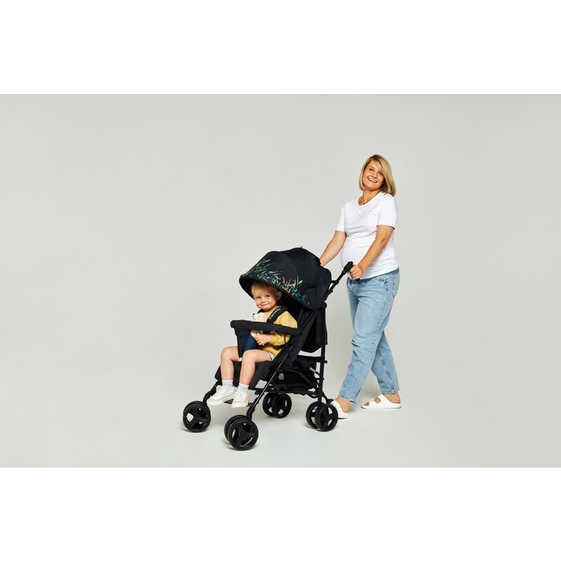Carucior sport compact, Lionelo, Irma, Spatar ajustabil in 4 pozitii, Suport picioare reglabil, Manere rotative, Pliere tip umbrela, 6- 36 luni, Pana la 15 kg, Conform cu EN1888-1:2018, Gri