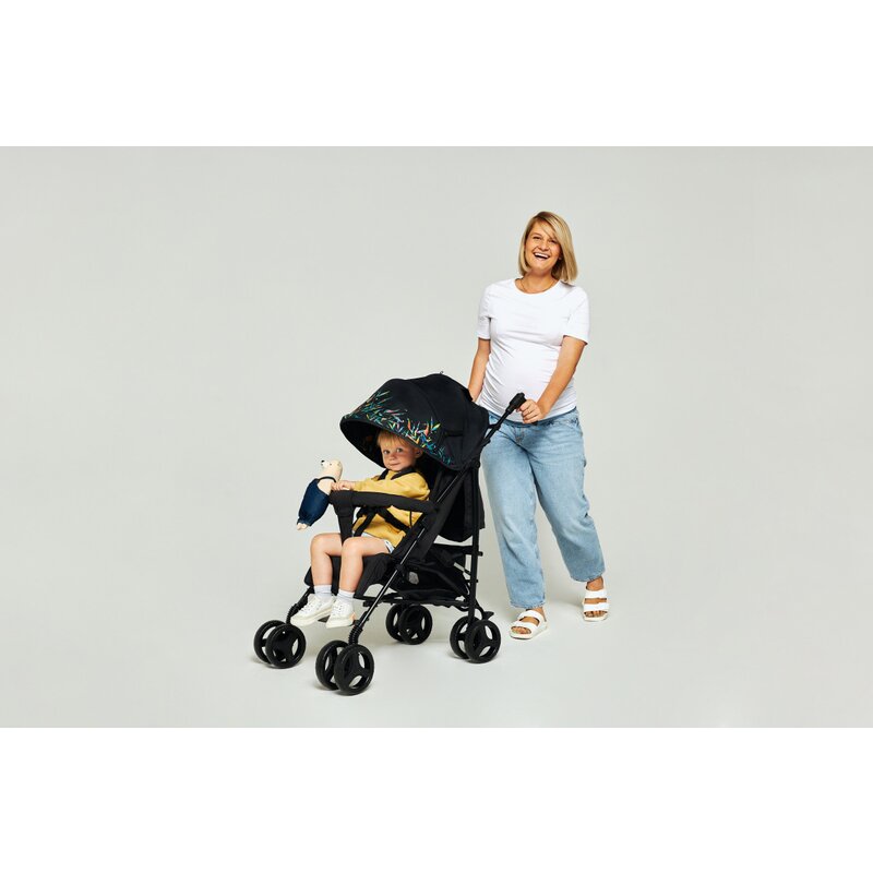 Carucior sport compact, Lionelo, Irma, Spatar reglabil in 4 pozitii, Suport picioare reglabil, Manere rotative, Pliere tip umbrela, 6- 36 luni, Pana la 15 kg, Conform cu EN1888-1:2018, Gri