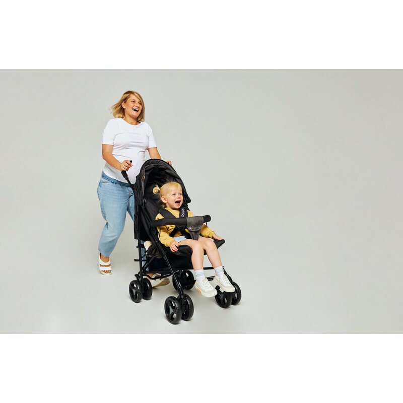 Carucior sport compact, Lionelo, Irma, Spatar ajustabil in 4 pozitii, Suport picioare reglabil, Manere rotative, Pliere tip umbrela, 6- 36 luni, Pana la 15 kg, Conform cu EN1888-1:2018, Gri