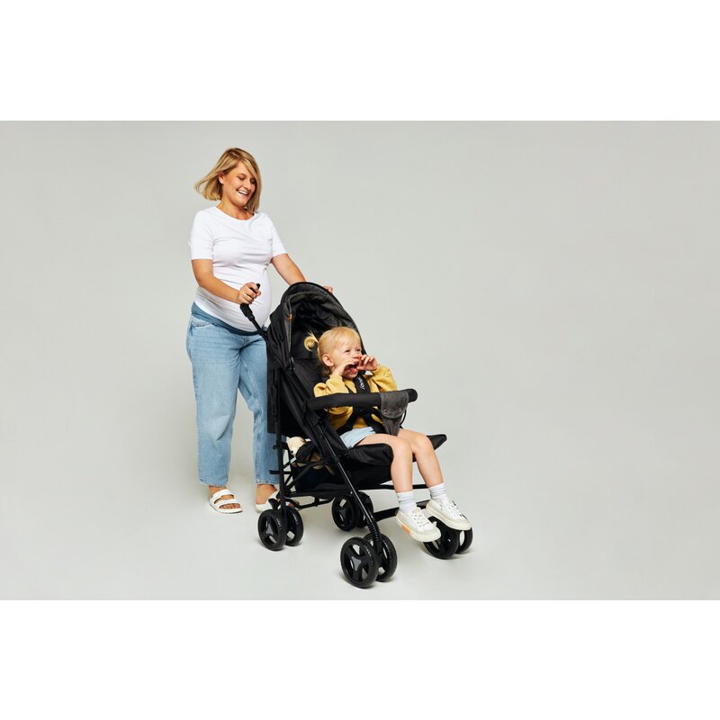 Carucior sport compact, Lionelo, Irma, Spatar ajustabil in 4 pozitii, Suport picioare reglabil, Manere rotative, Pliere tip umbrela, 6- 36 luni, Pana la 15 kg, Conform cu EN1888-1:2018, Gri