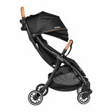 Carucior sport, Lionelo, Julie One, De la nastere, Greutate redusa, Cu accesorii, Cadru din aluminiu, 0-22 kg, Pliere compacta pentru avion, Conform cu standardele europene de securitate EN1888-1 si EN1888-2, Negru