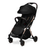 Carucior sport, Lionelo, Julie One, De la nastere, Greutate redusa, Cu accesorii, Cadru din aluminiu, 0-22 kg, Pliere compacta pentru avion, Conform cu standardele europene de securitate EN1888-1 si EN1888-2, Negru/Auriu - gogobaby.ro