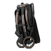 Carucior sport, Lionelo, Julie One, De la nastere, Greutate redusa, Cu accesorii, Cadru din aluminiu, 0-22 kg, Pliere compacta pentru avion, Conform cu standardele europene de securitate EN1888-1 si EN1888-2, Negru/Auriu - gogobaby.ro