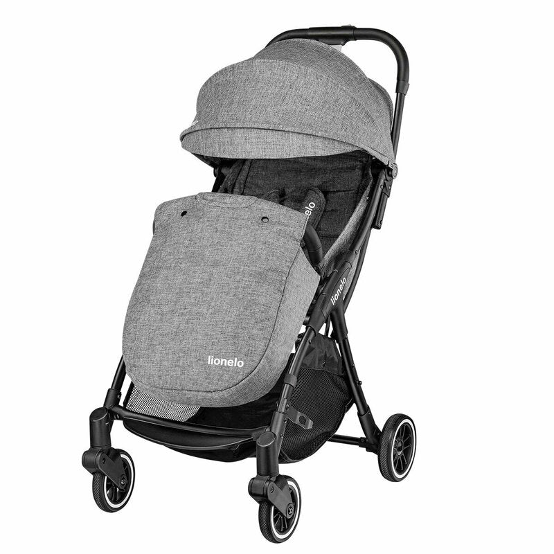 Carucior sport, Lionelo, Julie One, De la nastere, Greutate redusa, Cu accesorii, Cadru din aluminiu, 0-22 kg, Pliere compacta pentru avion, Conform cu standardele europene de securitate EN1888-1 si EN1888-2, Gri