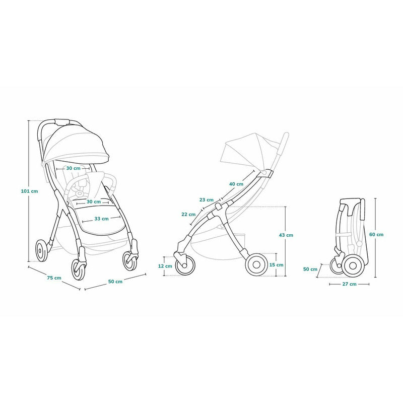Carucior sport, Lionelo, Julie One, De la nastere, Greutate redusa, Cu accesorii, Cadru din aluminiu, 0-22 kg, Pliere compacta pentru avion, Conform cu standardele europene de securitate EN1888-1 si EN1888-2, Gri