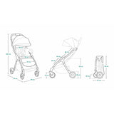 Carucior sport, Lionelo, Julie One, De la nastere, Greutate redusa, Cu accesorii, Cadru din aluminiu, 0-22 kg, Pliere compacta pentru avion, Conform cu standardele europene de securitate EN1888-1 si EN1888-2, Gri