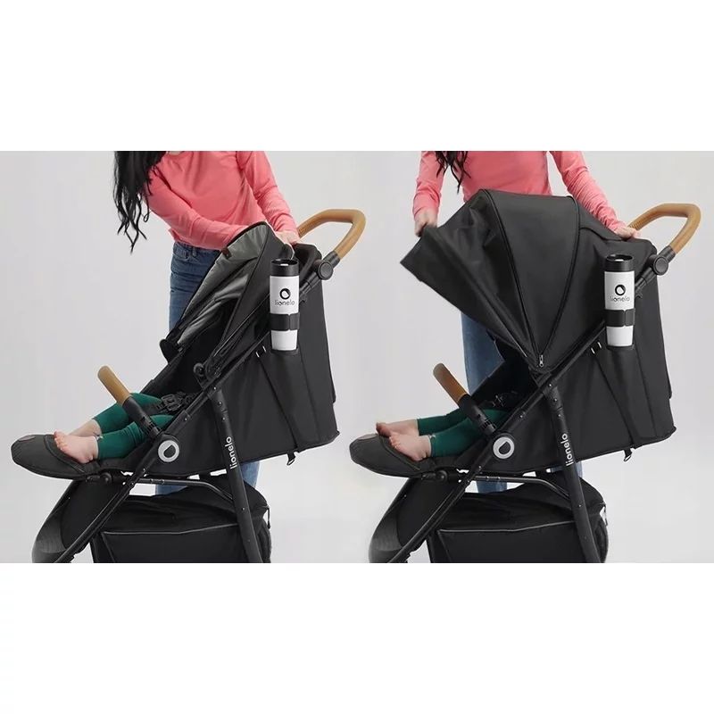 Carucior sport, Lionelo, Natt, De la nastere, Cu accesorii si capotina XXL reglabila, 0 - 22 kg, Conform cu standardele europene de securitate EN1888-1, EN1888-2, Gri