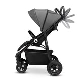 Carucior sport, Lionelo, Natt, De la nastere, Cu accesorii si capotina XXL reglabila, 0 - 22 kg, Conform cu standardele europene de securitate EN1888-1, EN1888-2, Gri