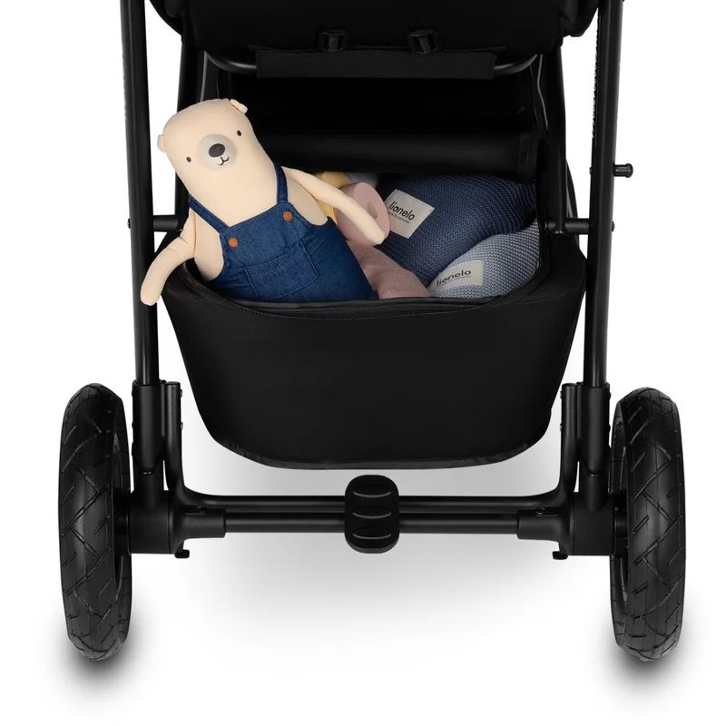 Carucior sport, Lionelo, Natt, De la nastere, Cu accesorii si capotina XXL reglabila, 0 - 22 kg, Conform cu standardele europene de securitate EN1888-1, EN1888-2, Gri