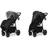 Carucior sport, Lionelo, Natt, De la nastere, Cu accesorii si capotina XXL reglabila, 0 - 22 kg, Conform cu standardele europene de securitate EN1888-1, EN1888-2, Gri