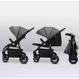Carucior sport, Lionelo, Natt, De la nastere, Cu accesorii si capotina XXL reglabila, 0 - 22 kg, Conform cu standardele europene de securitate EN1888-1, EN1888-2, Gri