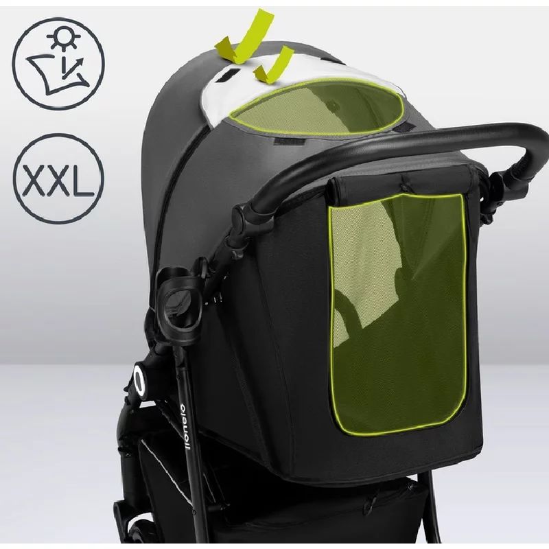 Carucior sport, Lionelo, Natt, De la nastere, Cu accesorii si capotina XXL reglabila, 0 - 22 kg, Conform cu standardele europene de securitate EN1888-1, EN1888-2, Gri