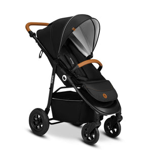Carucior sport, Lionelo, Natt, De la nastere, Cu accesorii si capotina XXL reglabila, 0 - 22 kg, Conform cu standardele europene de securitate EN1888-1, EN1888-2, Negru Onyx - gogobaby.ro