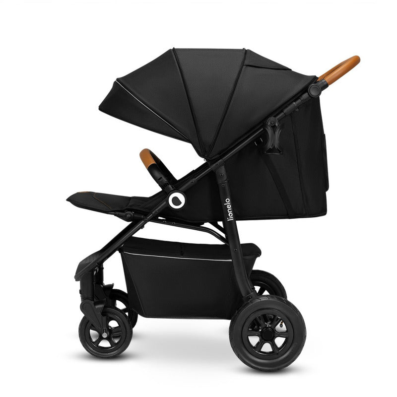Carucior sport, Lionelo, Natt, De la nastere, Cu accesorii si capotina XXL reglabila, 0 - 22 kg, Conform cu standardele europene de securitate EN1888-1, EN1888-2, Negru Onyx - gogobaby.ro