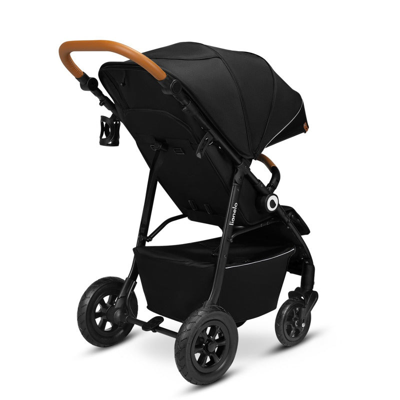Carucior sport, Lionelo, Natt, De la nastere, Cu accesorii si capotina XXL reglabila, 0 - 22 kg, Conform cu standardele europene de securitate EN1888-1, EN1888-2, Negru Onyx - gogobaby.ro