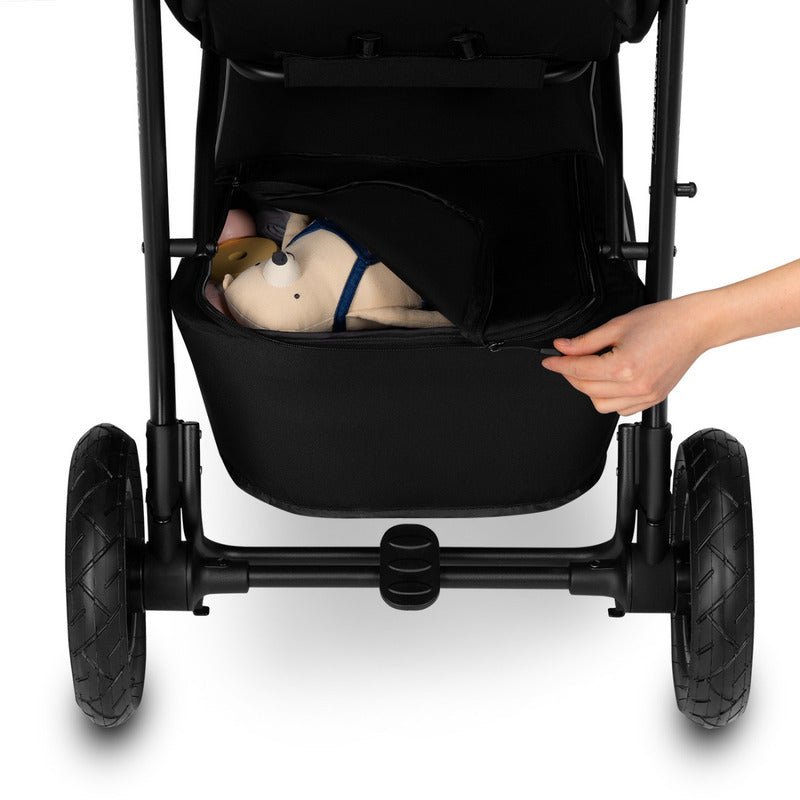Carucior sport, Lionelo, Natt, De la nastere, Cu accesorii si capotina XXL reglabila, 0 - 22 kg, Conform cu standardele europene de securitate EN1888-1, EN1888-2, Negru Onyx - gogobaby.ro