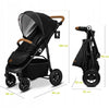 Carucior sport, Lionelo, Natt, De la nastere, Cu accesorii si capotina XXL reglabila, 0 - 22 kg, Conform cu standardele europene de securitate EN1888-1, EN1888-2, Negru Onyx - gogobaby.ro