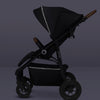 Carucior sport, Lionelo, Natt, De la nastere, Cu accesorii si capotina XXL reglabila, 0 - 22 kg, Conform cu standardele europene de securitate EN1888-1, EN1888-2, Negru Onyx - gogobaby.ro