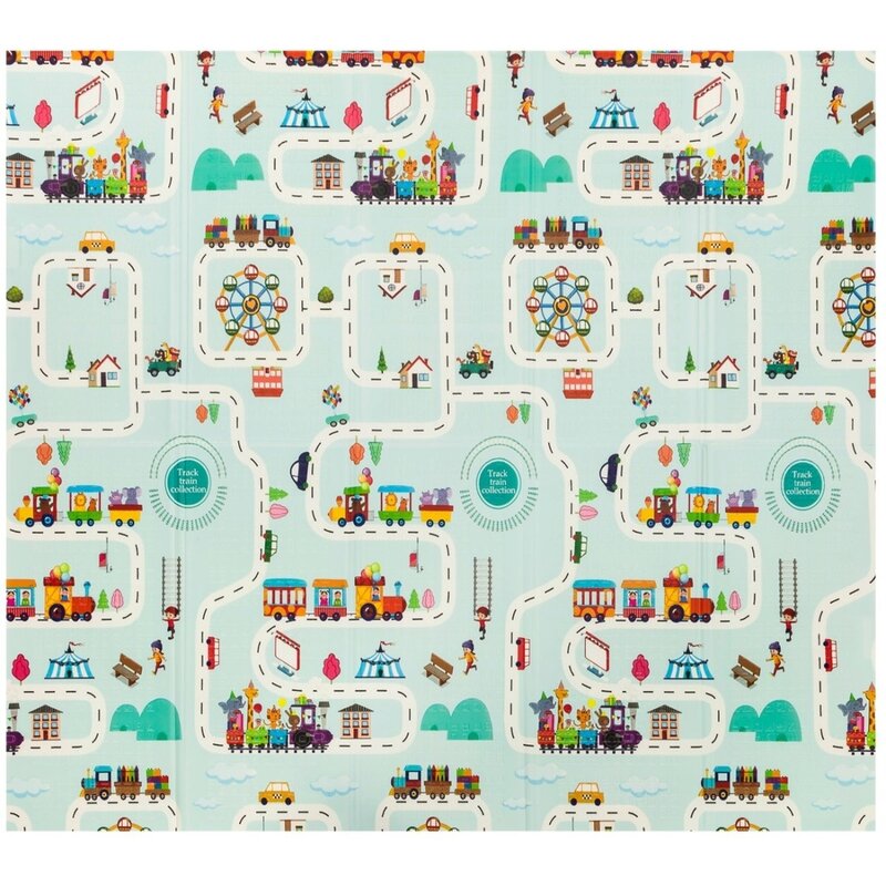 Covoras educativ, Lionelo, Robby, Pliabil, Impermeabil, Dimensiune mare, 200 x 180 cm, Cu Imprimeu pe ambele parti, Conform cu standardul european de securitate EN71, Multicolor - gogobaby.ro