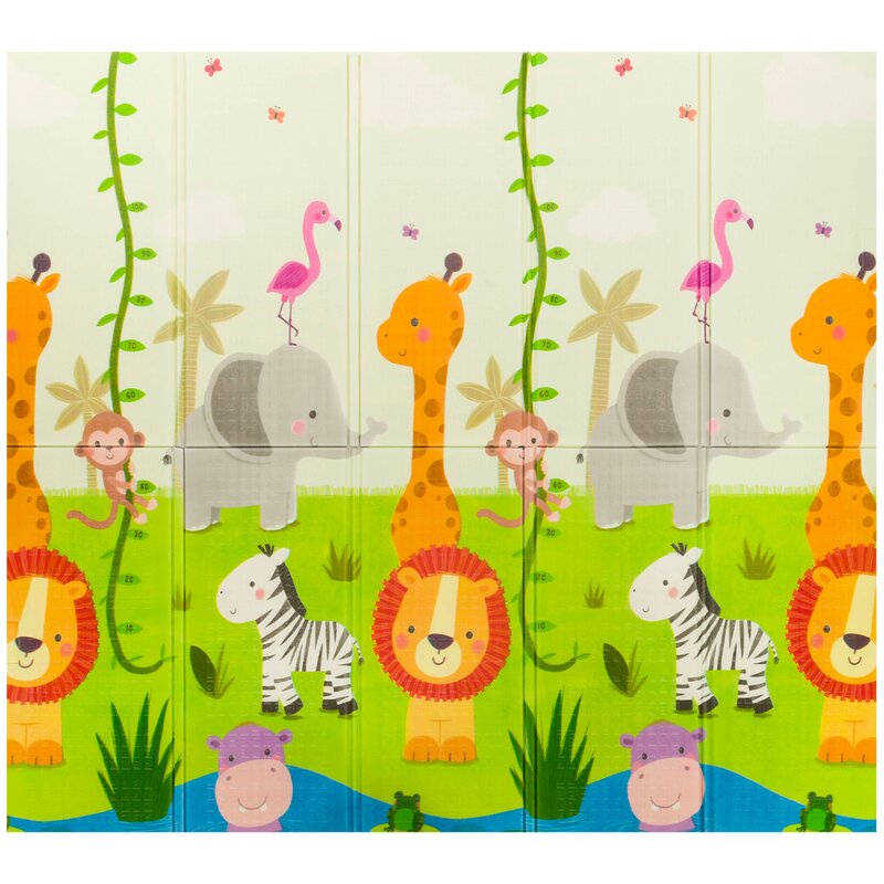 Covoras educativ, Lionelo, Robby, Pliabil, Impermeabil, Dimensiune mare, 200 x 180 cm, Cu Imprimeu pe ambele parti, Conform cu standardul european de securitate EN71, Multicolor - gogobaby.ro