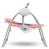 Fotoliu balansoar, Lionelo, Electric, Ruben, Cu spatar reglabil, Cu 12 melodii relaxante si sunete ale naturii, Cu 3 programe de balansare automata, Conform cu standardul european EN 16232, 68x65 cm, Roz