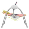 Fotoliu balansoar, Lionelo, Electric, Ruben, Cu spatar reglabil, Cu 12 melodii relaxante si sunete ale naturii, Cu 3 programe de balansare automata, Conform cu standardul european EN 16232, 68x65 cm, Roz