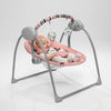 Fotoliu balansoar, Lionelo, Electric, Ruben, Cu spatar reglabil, Cu 12 melodii relaxante si sunete ale naturii, Cu 3 programe de balansare automata, Conform cu standardul european EN 16232, 68x65 cm, Roz