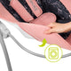 Fotoliu balansoar, Lionelo, Electric, Ruben, Cu spatar reglabil, Cu 12 melodii relaxante si sunete ale naturii, Cu 3 programe de balansare automata, Conform cu standardul european EN 16232, 68x65 cm, Roz