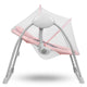 Fotoliu balansoar, Lionelo, Electric, Ruben, Cu spatar reglabil, Cu 12 melodii relaxante si sunete ale naturii, Cu 3 programe de balansare automata, Conform cu standardul european EN 16232, 68x65 cm, Roz