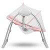 Fotoliu balansoar, Lionelo, Electric, Ruben, Cu spatar reglabil, Cu 12 melodii relaxante si sunete ale naturii, Cu 3 programe de balansare automata, Conform cu standardul european EN 16232, 68x65 cm, Roz