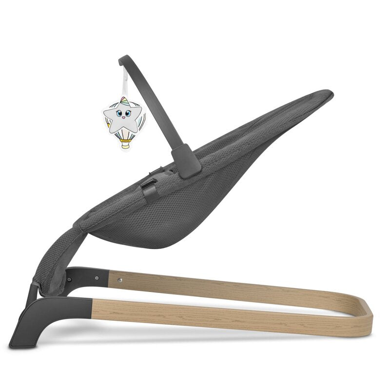 Fotoliu balansoar, Lionelo June AIR, Cu arcada cu jucarii, Ergonomic, Permite circulatia aerului, Balansare manuala, Pliabil, 0 luni+, Gri - gogobaby.ro