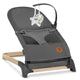 Fotoliu balansoar, Lionelo June AIR, Cu arcada cu jucarii, Ergonomic, Permite circulatia aerului, Balansare manuala, Pliabil, 0 luni+, Gri