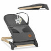 Fotoliu balansoar, Lionelo June AIR, Cu arcada cu jucarii, Ergonomic, Permite circulatia aerului, Balansare manuala, Pliabil, 0 luni+, Gri - gogobaby.ro