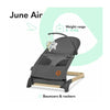 Fotoliu balansoar, Lionelo June AIR, Cu arcada cu jucarii, Ergonomic, Permite circulatia aerului, Balansare manuala, Pliabil, 0 luni+, Gri - gogobaby.ro