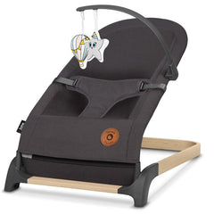 Fotoliu balansoar, Lionelo, June, Cu arcada cu jucarii, Ergonomic, Balansare manuala, Pliabil, 0 luni+, Gri