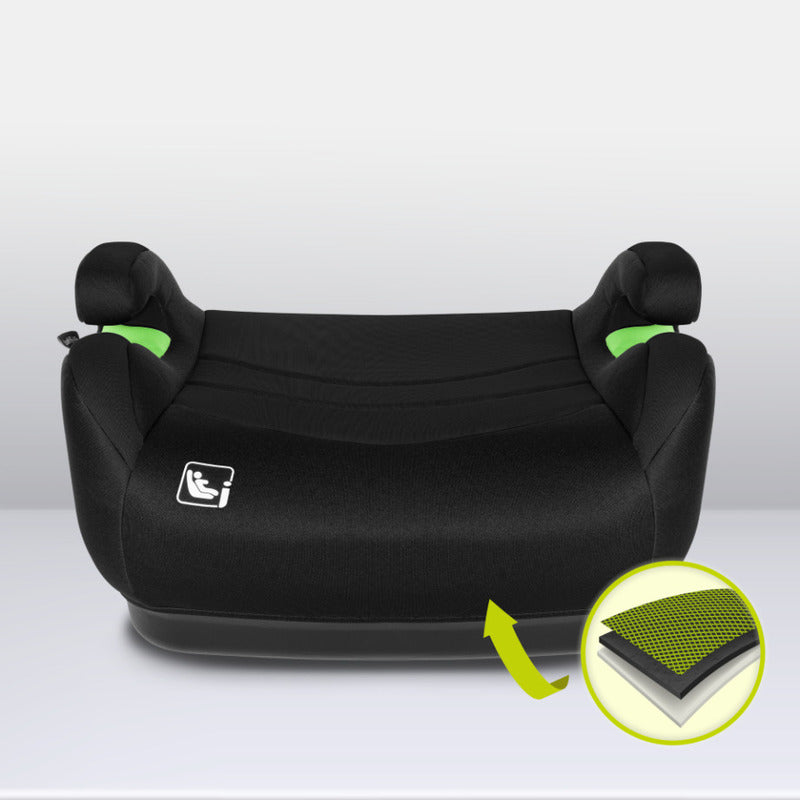 Inaltator auto, Lionelo, Luuk Fix I-size, 125- 150 cm, Instalare cu sistem Isofix si centura de prindere, Cu husa detasabila, Conform cu standardul european de securitate ECE R129, Negru - gogobaby.ro