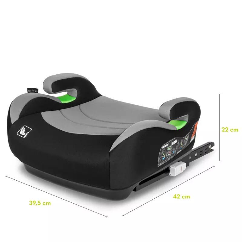 Inaltator auto, Lionelo, Luuk Fix I-size, 125- 150 cm, Instalare cu sistem Isofix si centura de prindere, Cu husa detasabila, Conform cu standardul european de securitate ECE R129, Gri