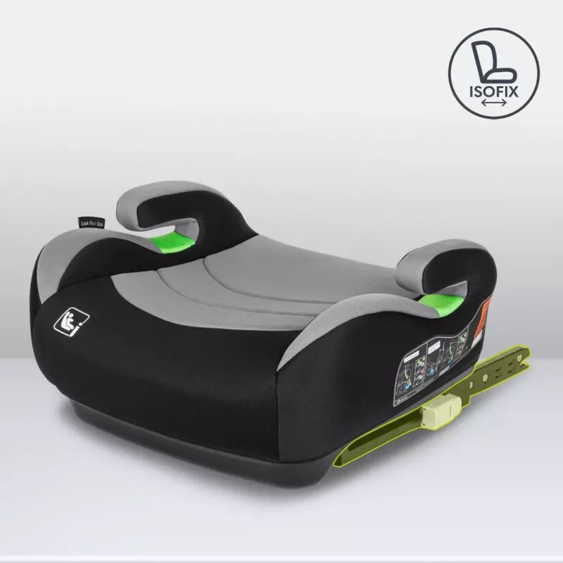 Inaltator auto, Lionelo, Luuk Fix I-size, 125- 150 cm, Instalare cu sistem Isofix si centura de prindere, Cu husa detasabila, Conform cu standardul european de securitate ECE R129, Gri