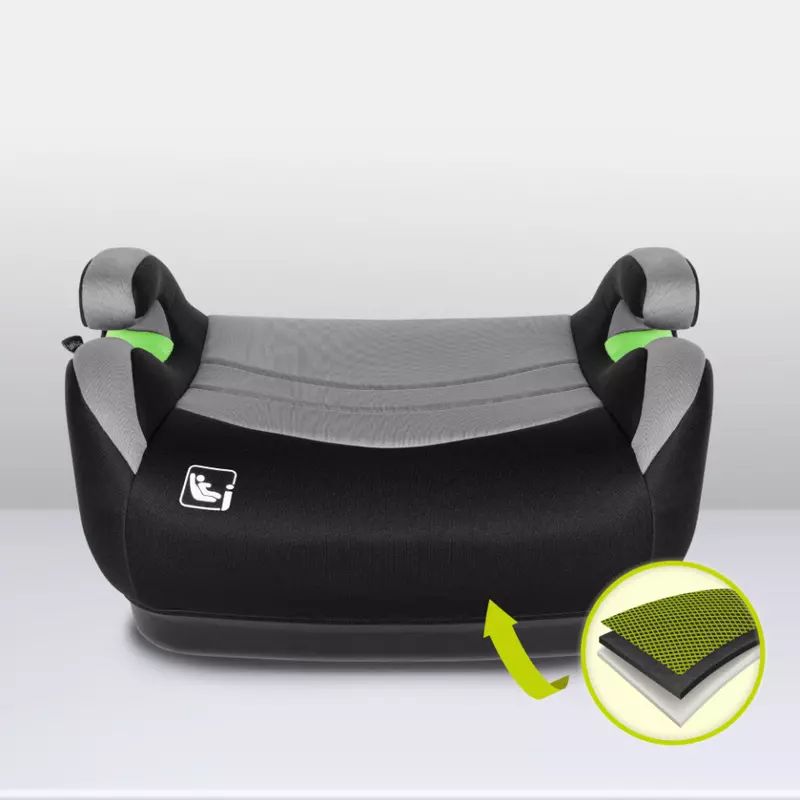 Inaltator auto, Lionelo, Luuk Fix I-size, 125- 150 cm, Instalare cu sistem Isofix si centura de prindere, Cu husa detasabila, Conform cu standardul european de securitate ECE R129, Gri