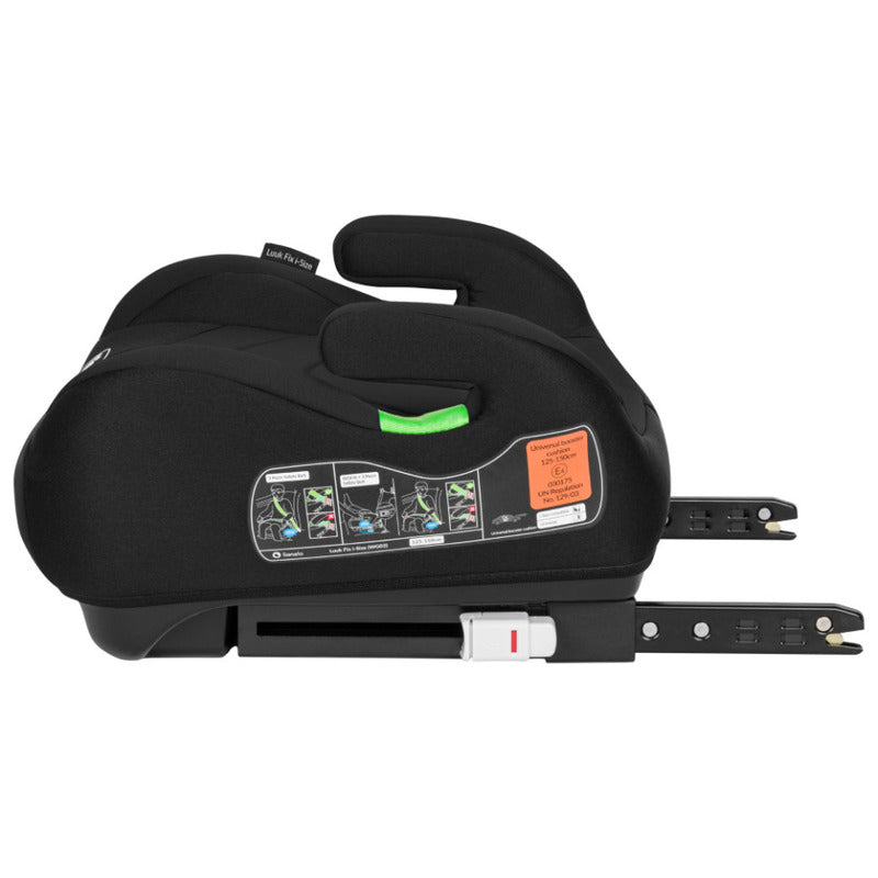 Inaltator auto, Lionelo, Luuk Fix I-size, 125- 150 cm, Instalare cu sistem Isofix si centura de prindere, Cu husa detasabila, Conform cu standardul european de securitate ECE R129, Negru - gogobaby.ro