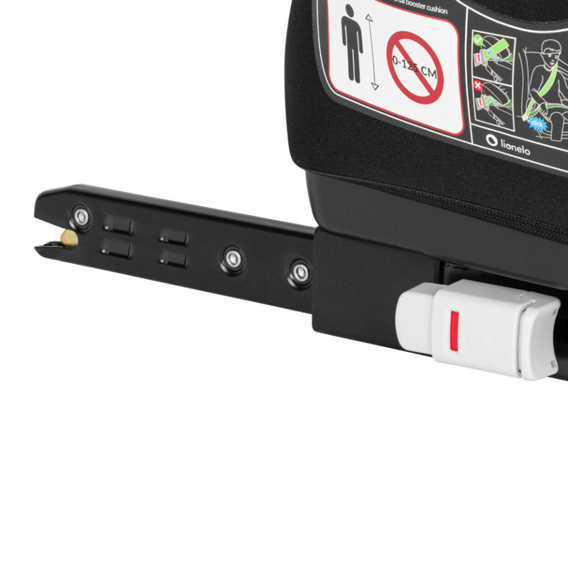 Inaltator auto, Lionelo, Luuk Fix I-size, 125- 150 cm, Instalare cu sistem Isofix si centura de prindere, Cu husa detasabila, Conform cu standardul european de securitate ECE R129, Negru - gogobaby.ro
