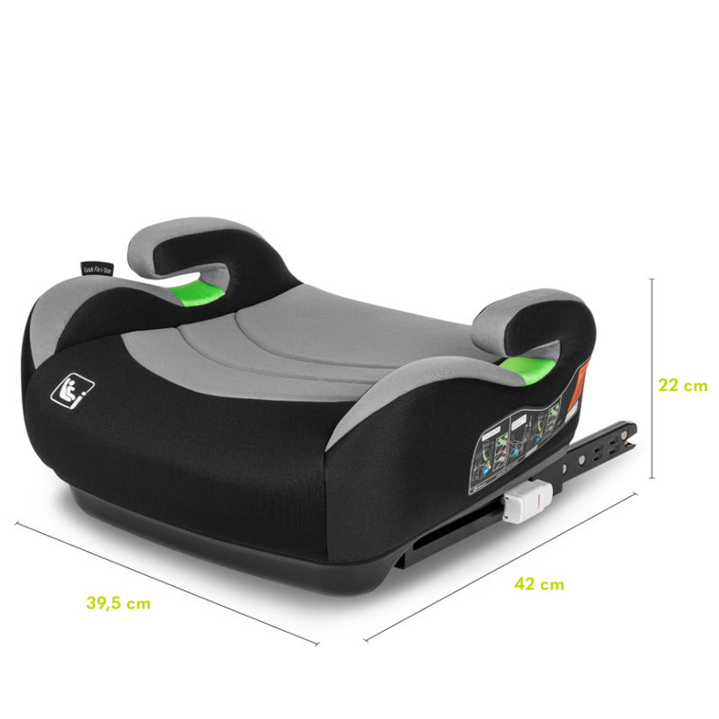 Inaltator auto, Lionelo, Luuk Fix I-size, 125- 150 cm, Instalare cu sistem Isofix si centura de prindere, Cu husa detasabila, Conform cu standardul european de securitate ECE R129, Gri - gogobaby.ro