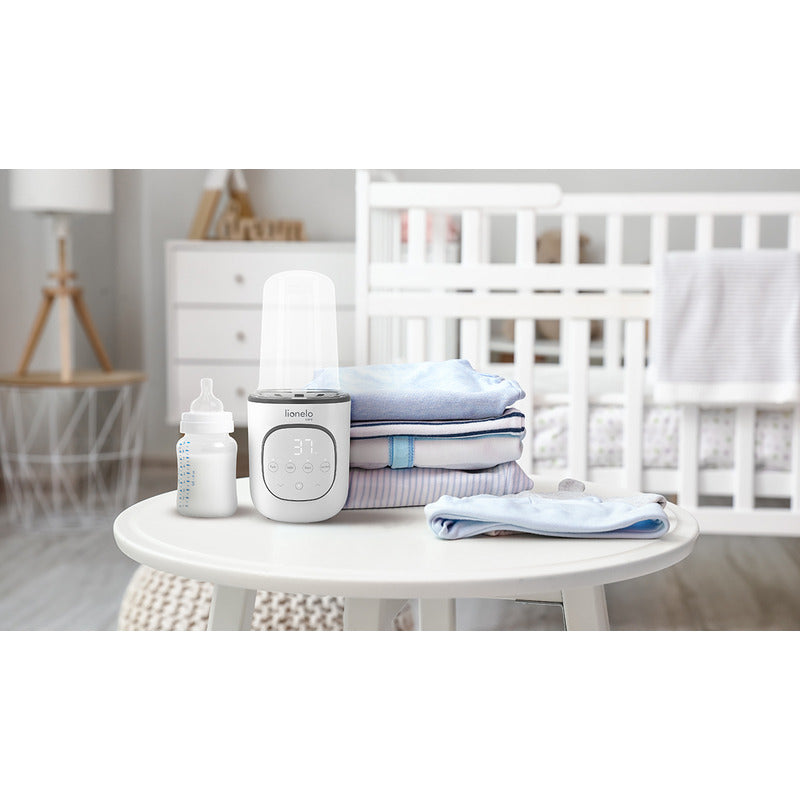 Incalzitor biberoane, Lionelo, ThermUp 2.0, 5 in 1, Sterilizare, Dezghetare, Incalzire rapida, 200 W, Fara BPA, Alb - gogobaby.ro