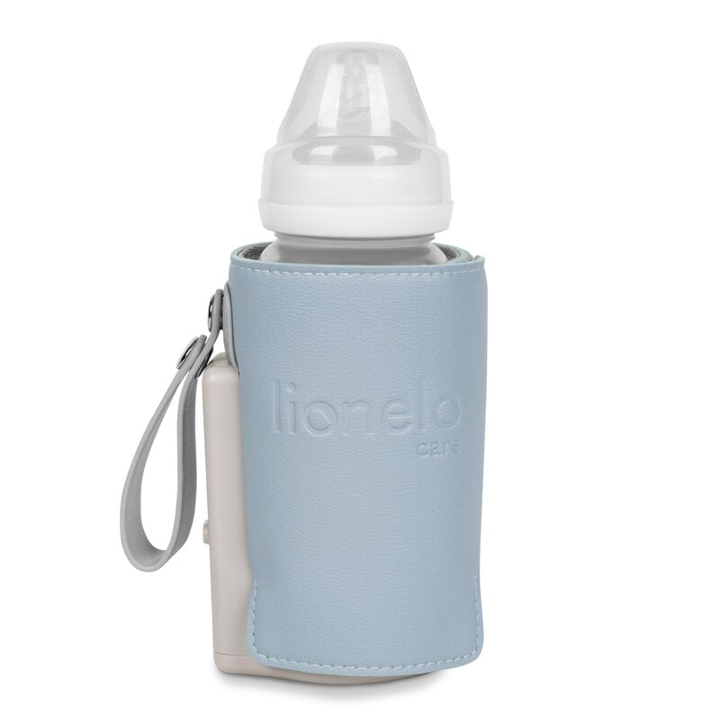 Incalzitor biberoane, Lionelo, ThermUp Go Plus, Portabil, Cu aspect elegant, Temperatura constanta pana la 24 h, Incarcare USB, Albastru deschis - gogobaby.ro