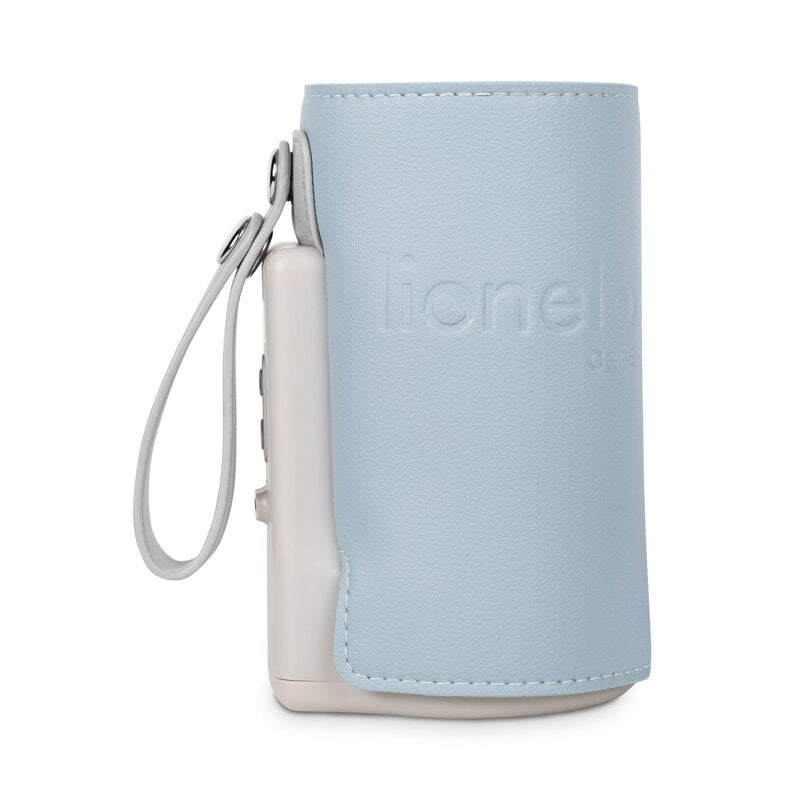 Incalzitor biberoane, Lionelo, ThermUp Go Plus, Portabil, Cu aspect elegant, Temperatura constanta pana la 24 h, Incarcare USB, Albastru deschis - gogobaby.ro