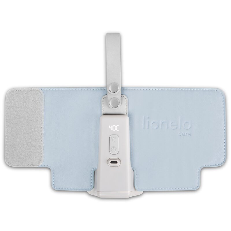 Incalzitor biberoane, Lionelo, ThermUp Go Plus, Portabil, Cu aspect elegant, Temperatura constanta pana la 24 h, Incarcare USB, Albastru deschis - gogobaby.ro